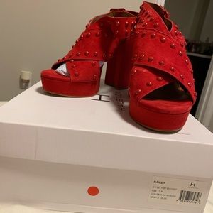 Halston Bailey Red suede shoes
